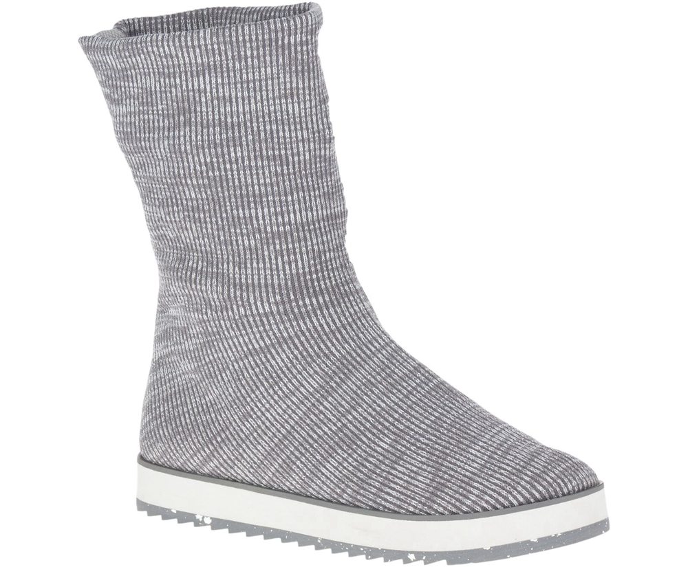 Merrell Boots Grey - Juno Knit Pull On - Womens 95TOCEMQH